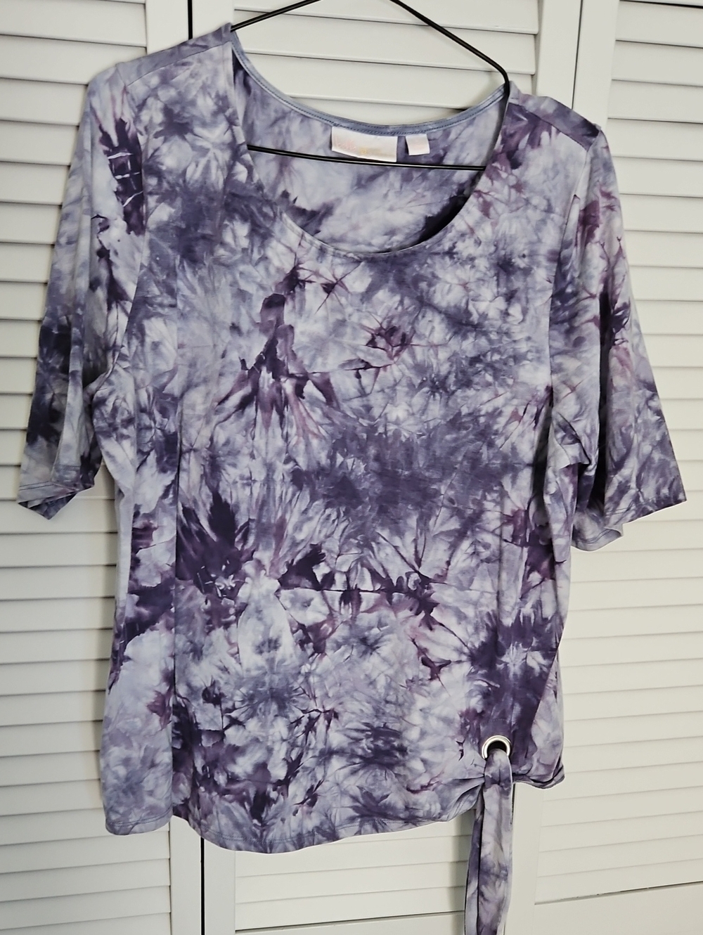 BELLE BY KIM GRAVEL PURPLE TEE SZ L